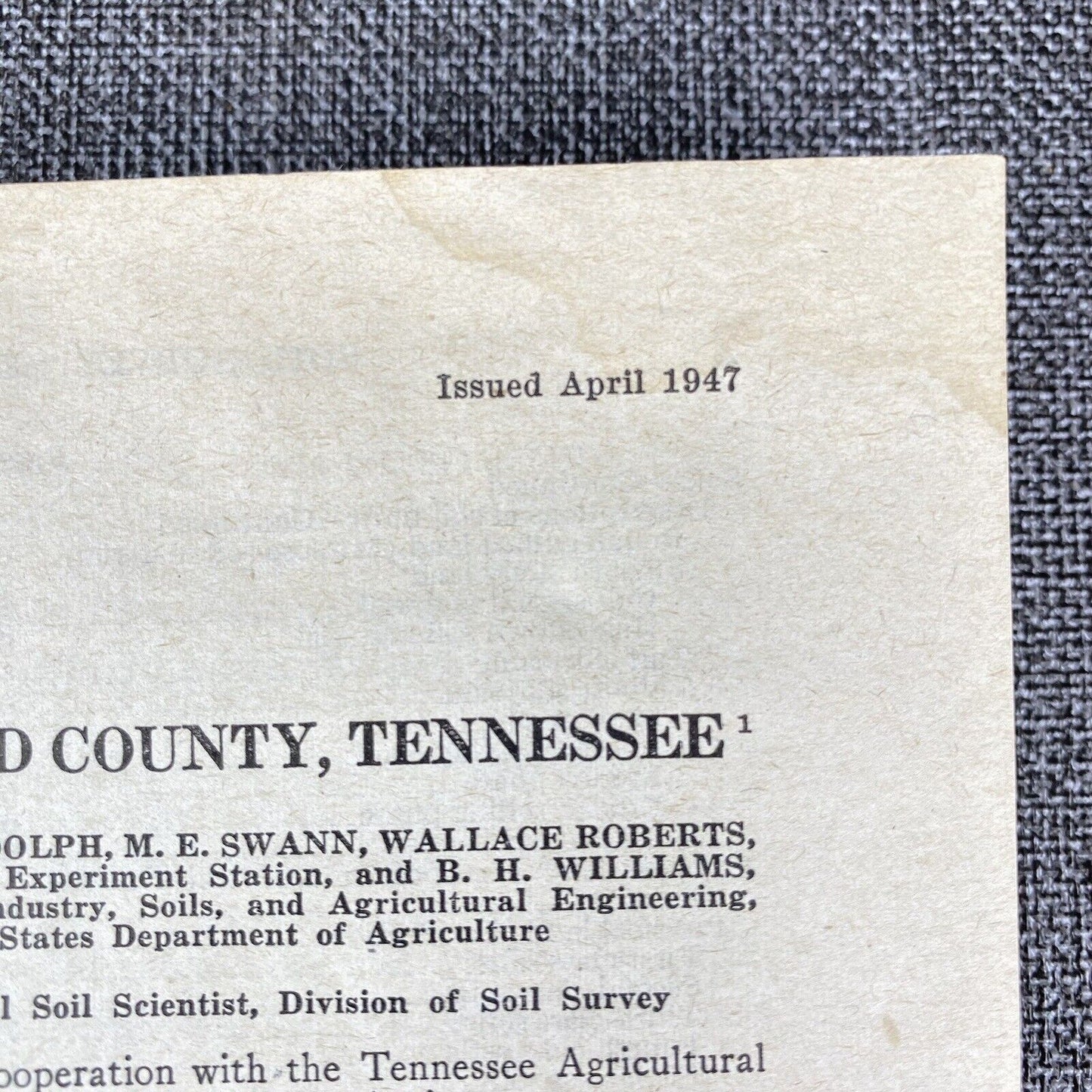 Bedford County Tennessee Soil Survey Series 1938, No. 12
