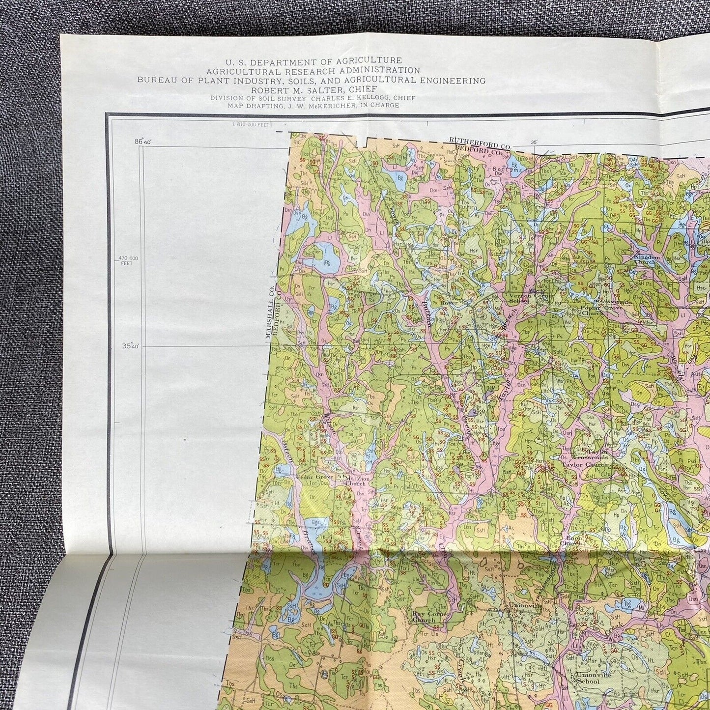 Bedford County Tennessee Soil Survey Series 1938, No. 12