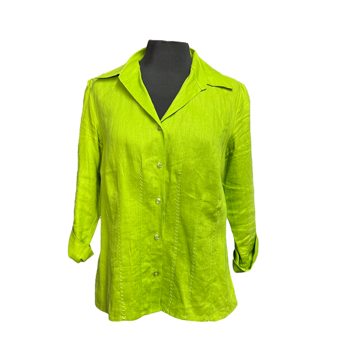 Richard Malcom Bright Lime Green Button Up Shirt Size Medium