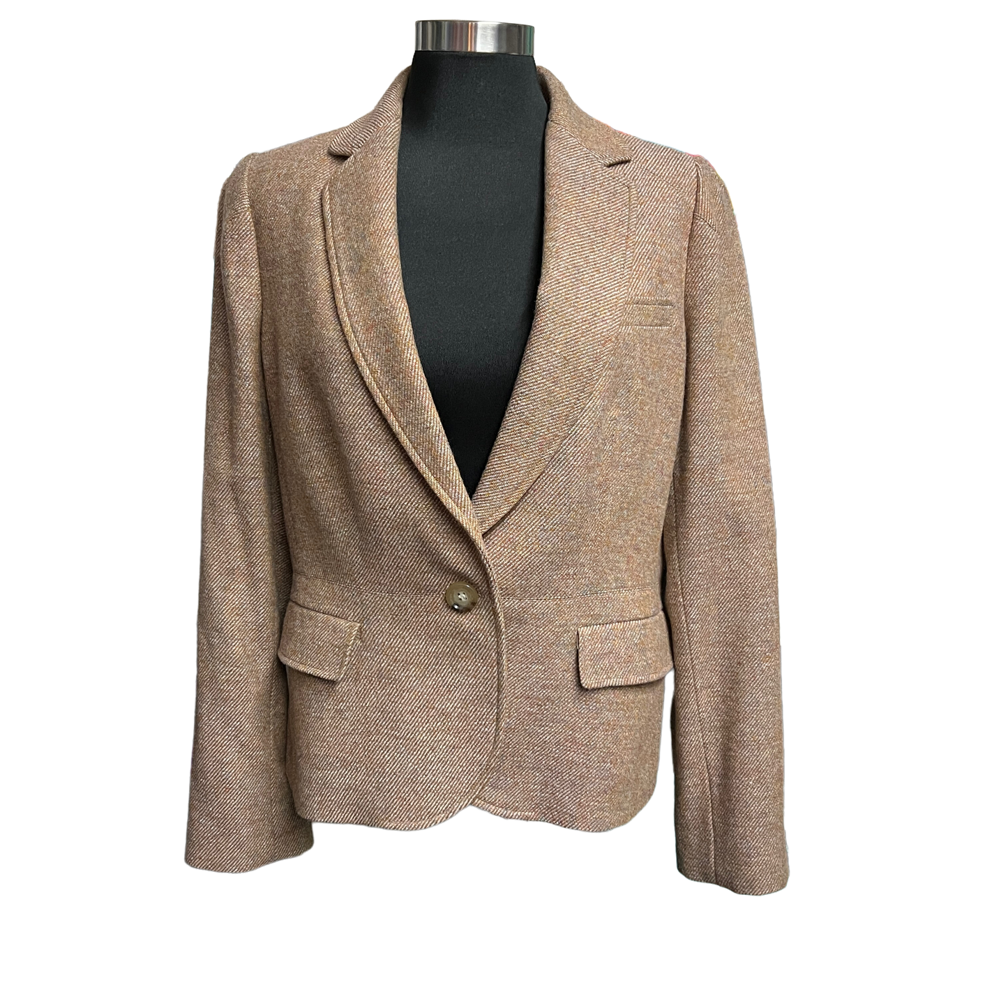 Talbots Petite Tan Colored Single Button Blazer Size 14p