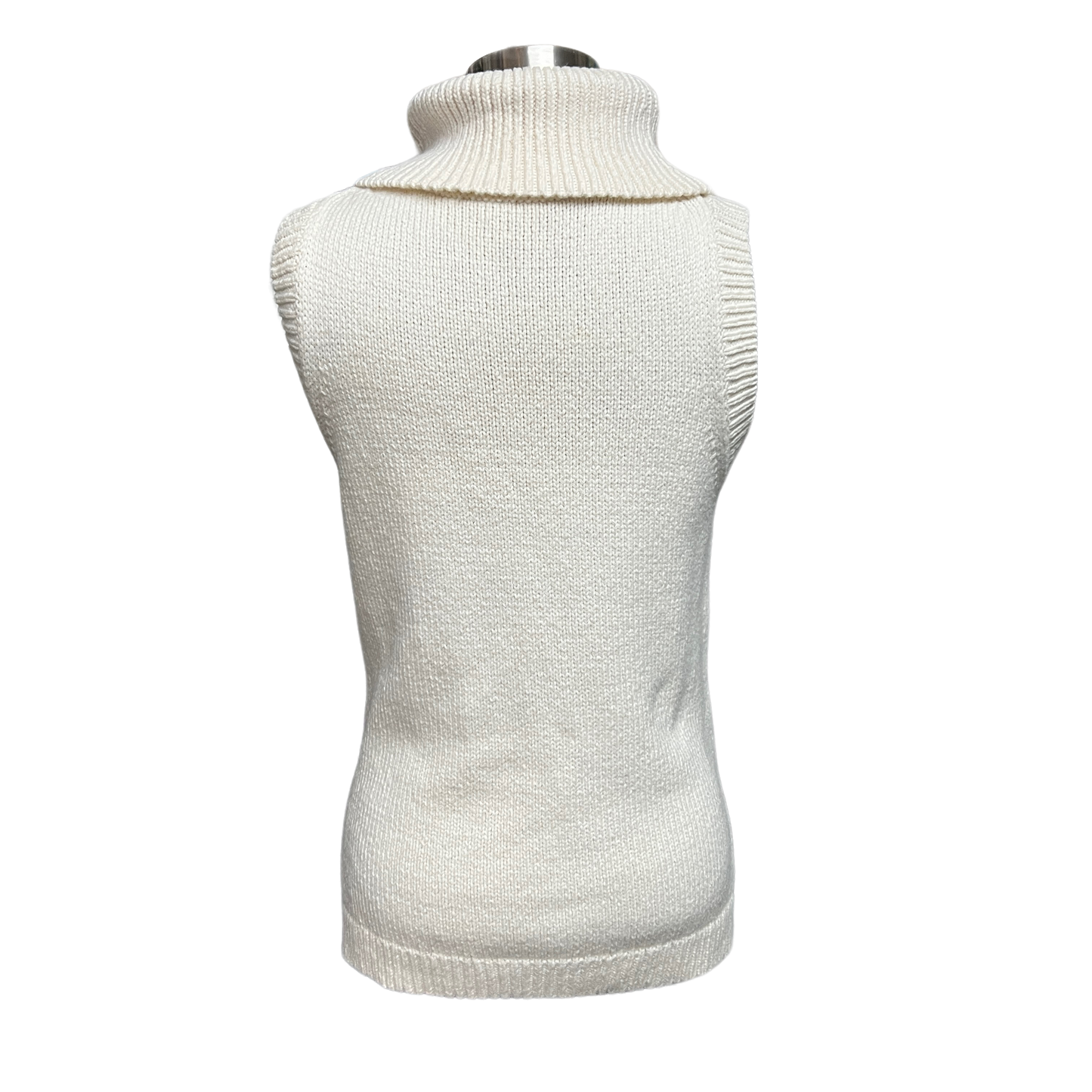Carlisle Off-White Sleeveless Turtle Neck Size Medium