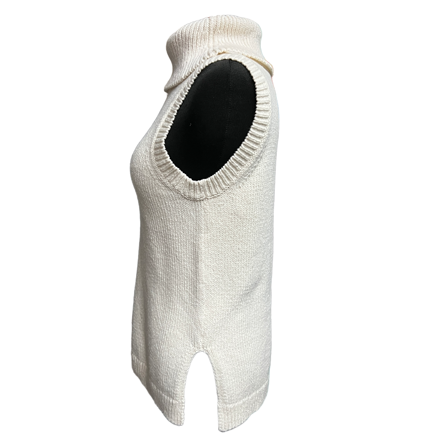 Carlisle Off-White Sleeveless Turtle Neck Size Medium