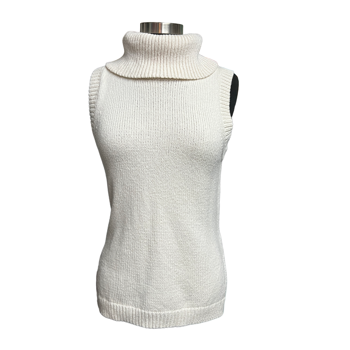 Carlisle Off-White Sleeveless Turtle Neck Size Medium