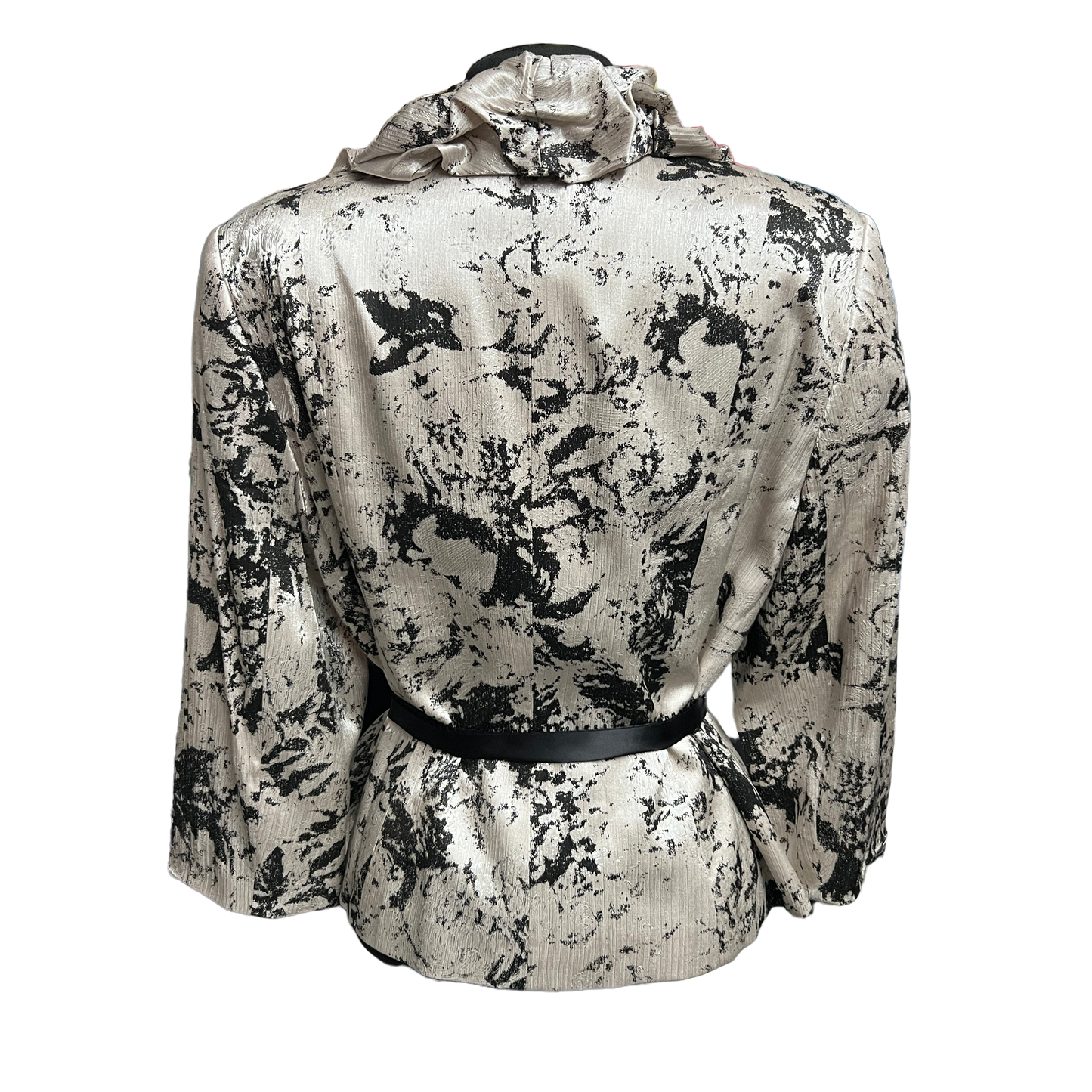 Victor Costa Gray Silver Elegant Blouse Size 12 Women's