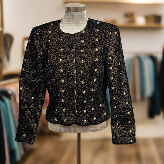 Vintage Althuser Cropped Velveteen Blazer Size 10 EUC