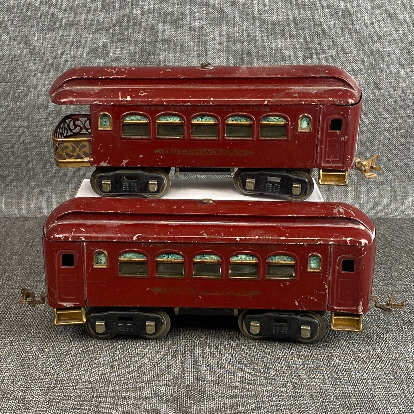 Lionel Prewar Standard Gauge Maroon #35 Pullman and #36 Observation Car