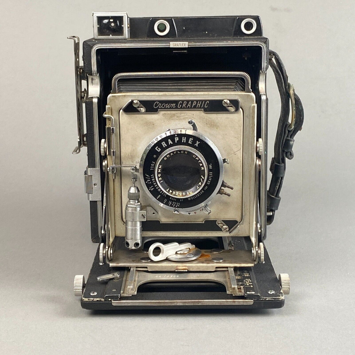 Vintage Graflex Crown Graphic 4X5 camera  with Graflex Optar 135mm f/4.7 lens