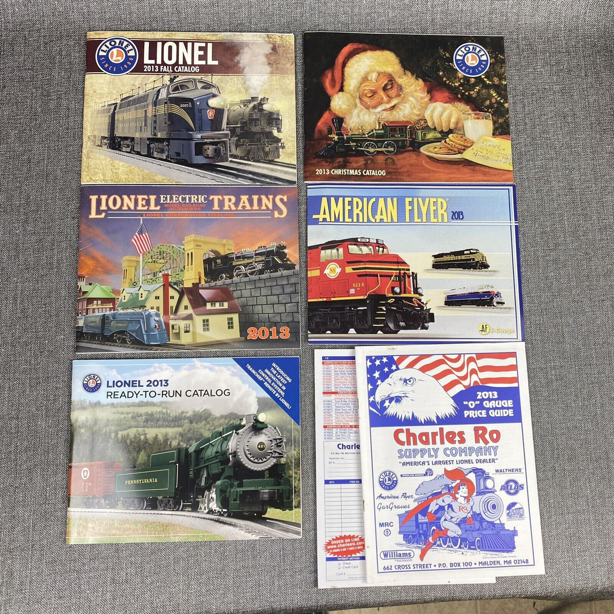 Lionel 2013 Catalogs Model Trains O-gauge Christmas Tinplate lot of 6