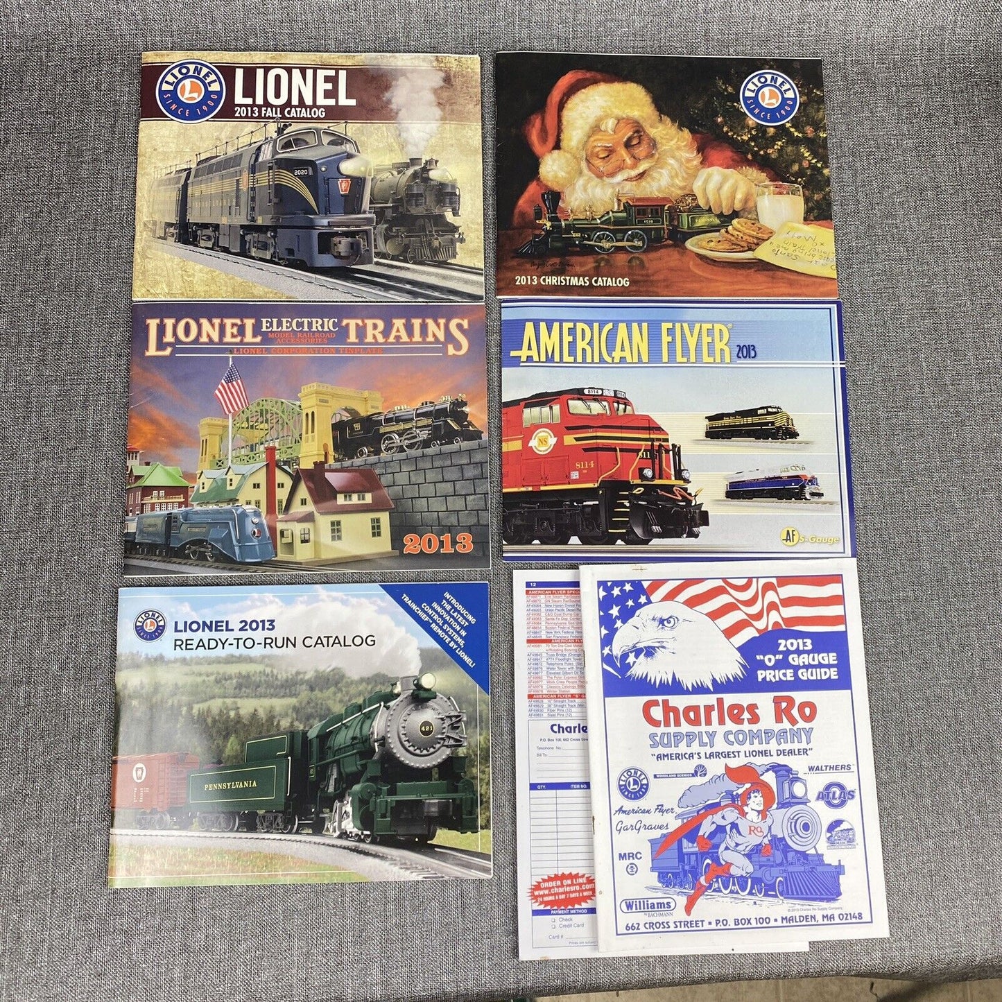 Lionel 2013 Catalogs Model Trains O-gauge Christmas Tinplate lot of 6