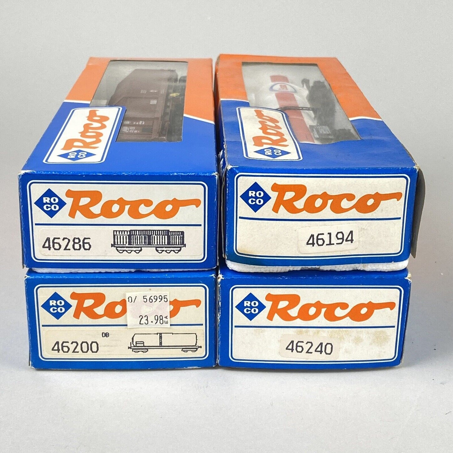 Roco HO Scale DB German Federal Railway Freight Cars LOT OF 4 Orig Boxes EX