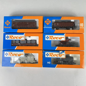 Roco HO Scale DB German Federal Railway Freight Cars LOT OF 6 Orig Boxes