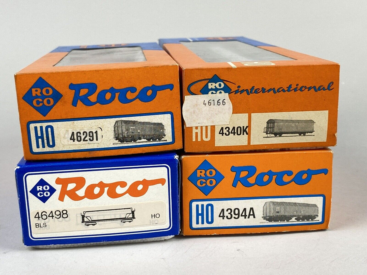 Roco HO scale Freight Cars Lot of 4 of Various European Railways BLS, DB, SBB