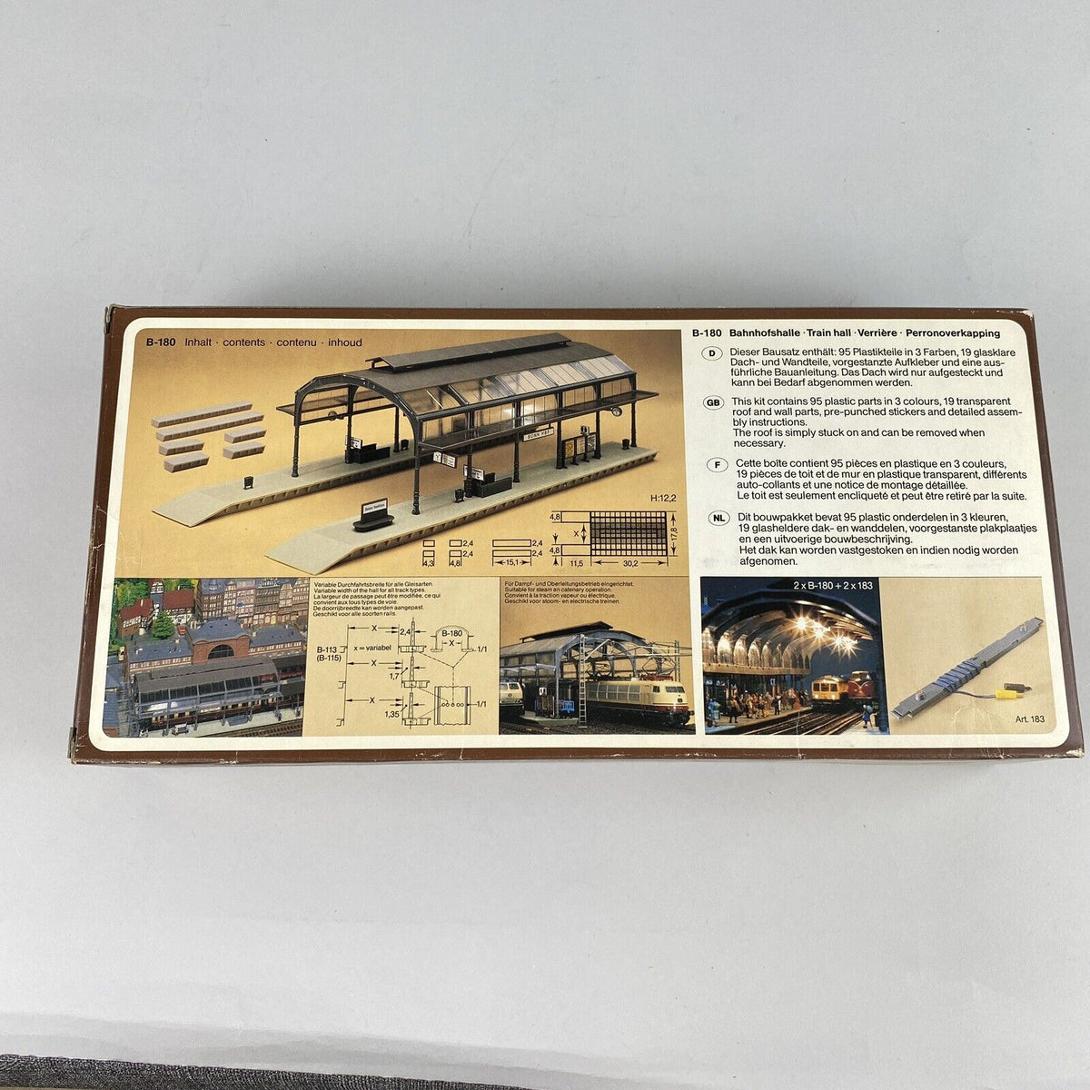 Faller HO scale B-180 Train Station Platform Kit Model Railroad Building