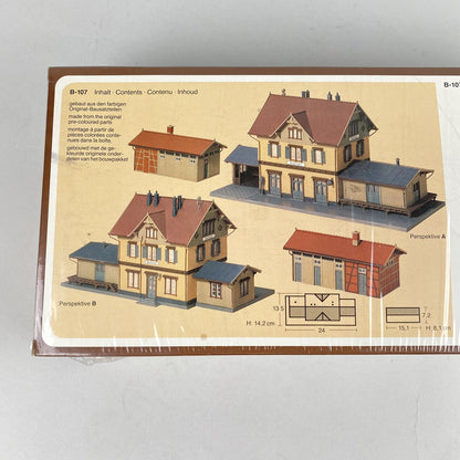 Faller HO scale B-107 Train Station/Freight Depot  Kit Model Railroad Building