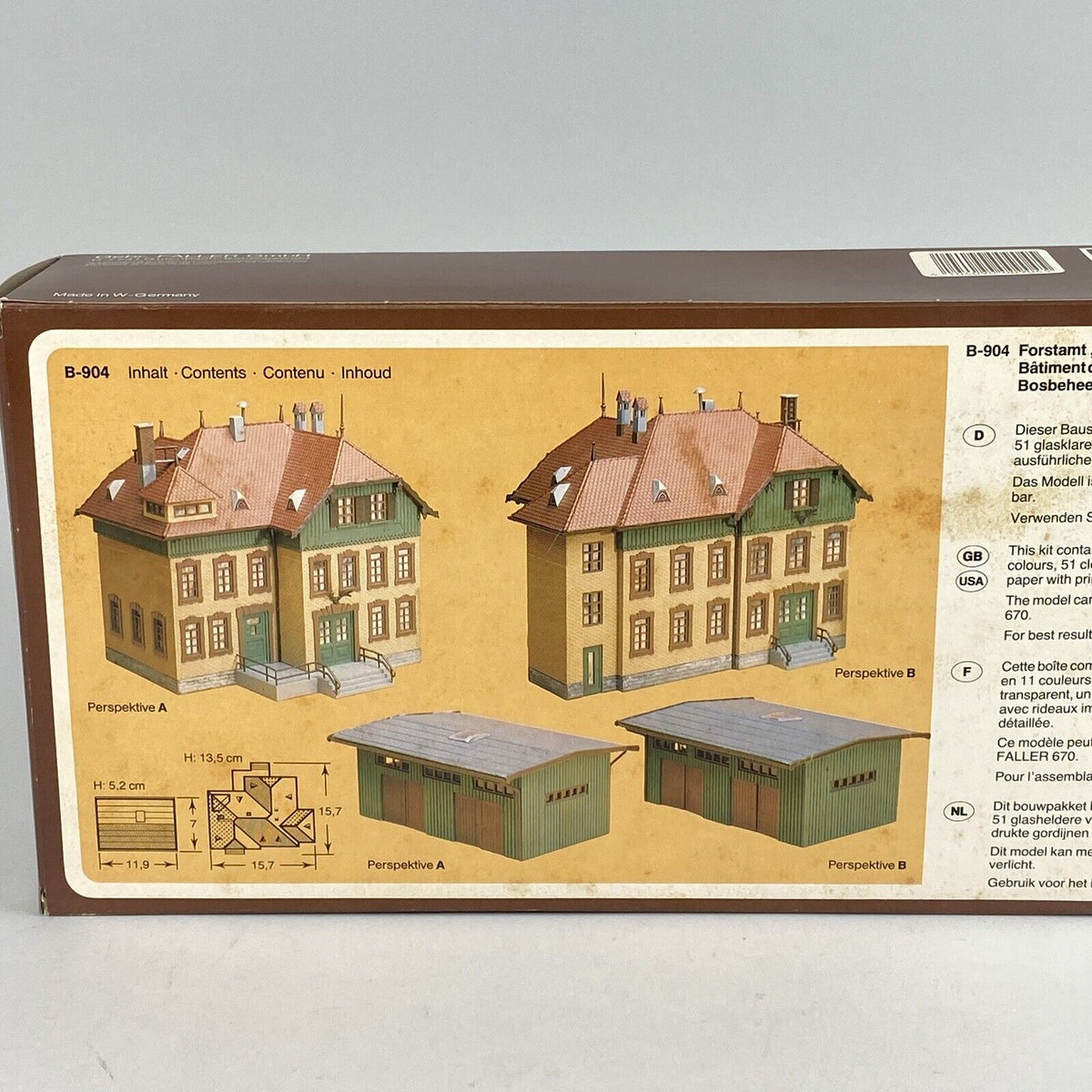 Faller HO scale B-904 St. Hubertus Forestry Office Kit Model Railroad Building