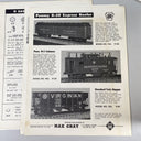 Max Gray O Gauge KTM Brass Train Catalog #4 with variety of Supplement 1960's