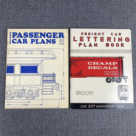 Walthers Passenger Car Plans softcover book 1973 + Freight Car Lettering Book