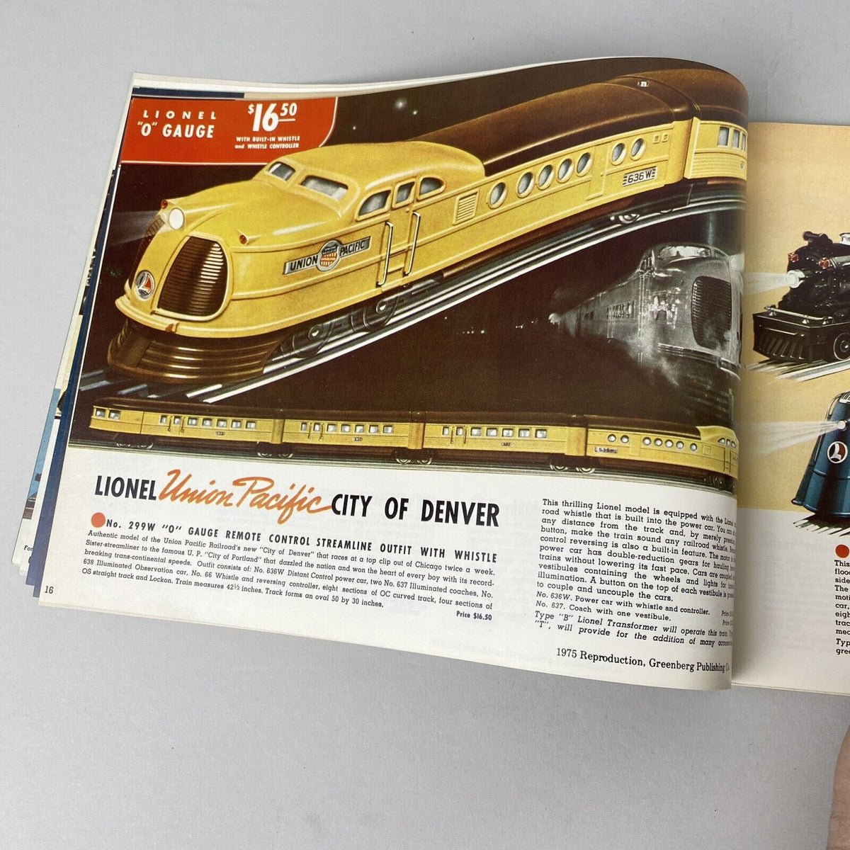 Lionel Prewar 1937 Catalog , 1975 Reproduction