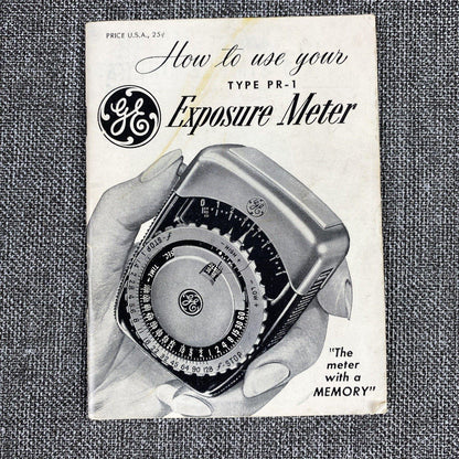 General Electric PR-1 Exposure Meter instruction manual original