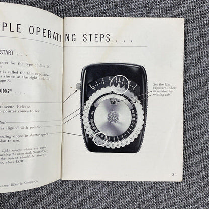 General Electric PR-1 Exposure Meter instruction manual original