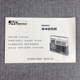 JVC Nicivo Model 9425E Portable Radio original Instruction manual