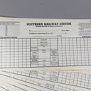 Southern Railway System Station Record of Train Movement Form 648A, 50 forms