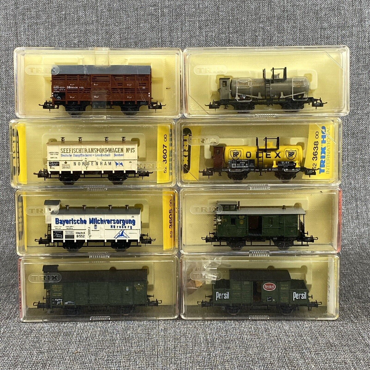 Trix HO scale 8 Freight Cars of Royal Bavarian State Railways made in Germany