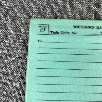 Southern Railway System SOU RR Train Order Form #19 w/ Pencils and Pens, 1970's