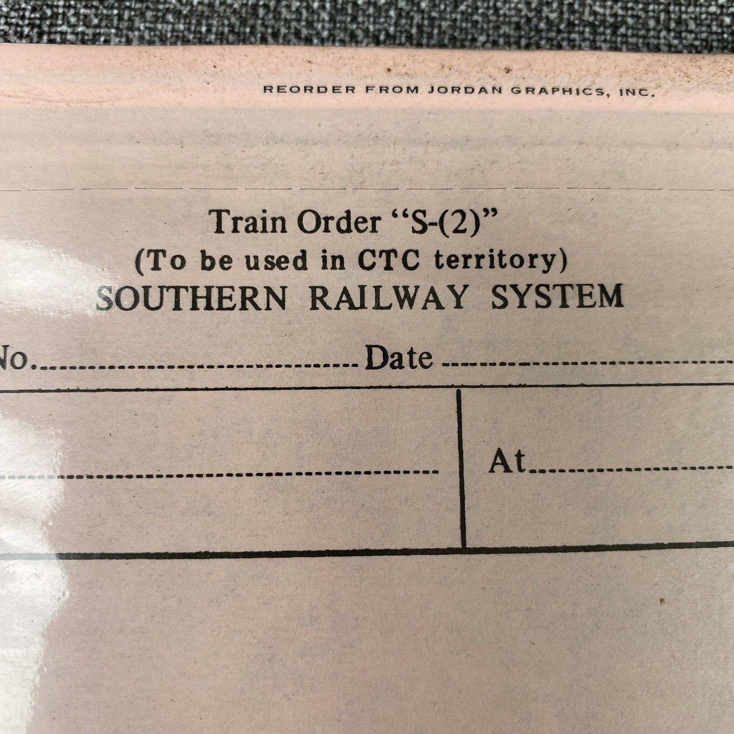 Southern Railway System SOU RR Train Order Form #19-R + Pencils and Pens, 1970's