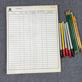 Southern Railway  SOU RR lot of 50 Car Release Form #56 , Pencils and Pens, 1969