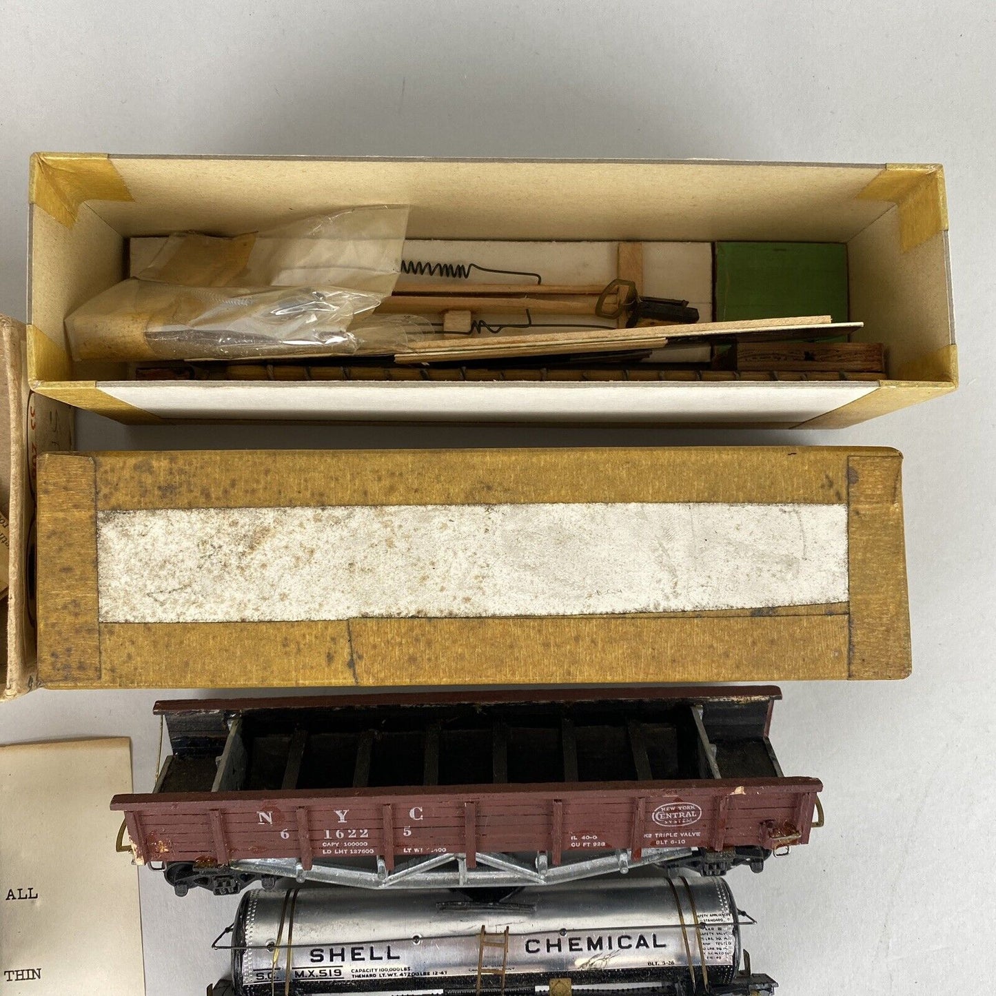 Vintage Pacific HO Company , Freight Cars built kits , wood/brass, die-cast