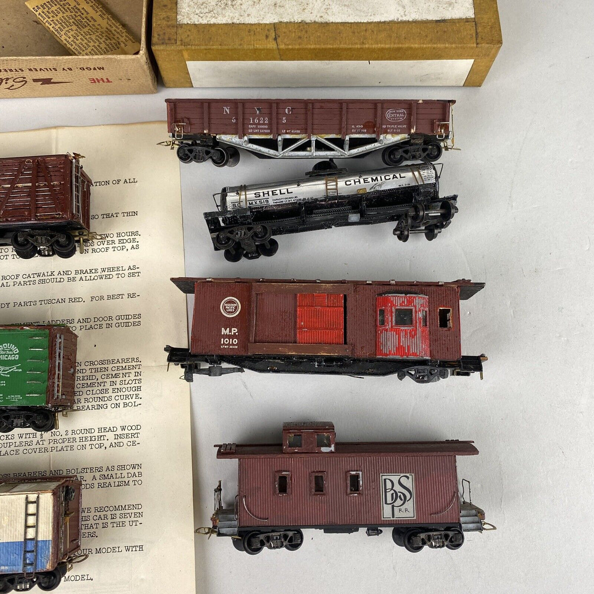 Vintage Pacific HO Company , Freight Cars built kits , wood/brass, die-cast