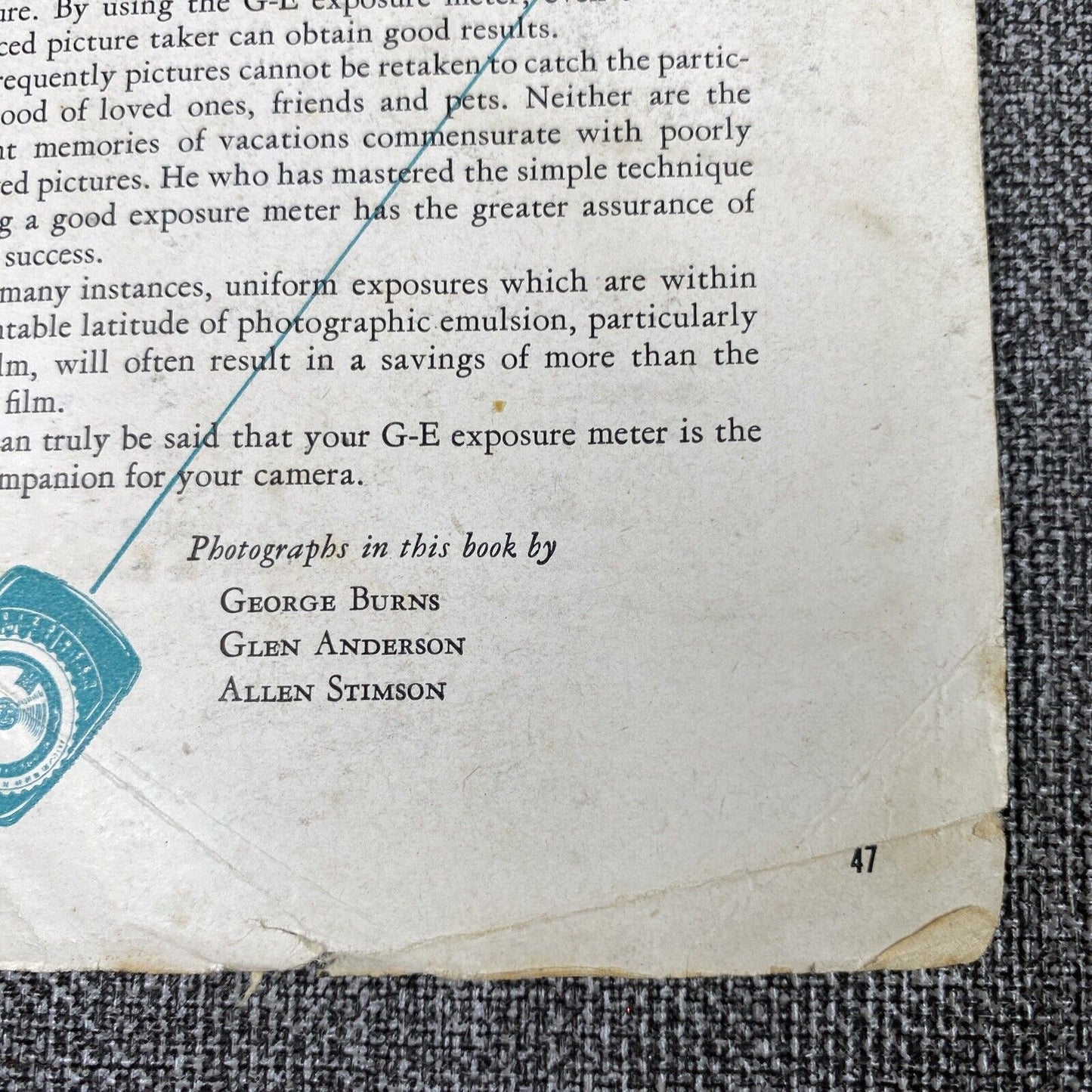 General Electric GE Light Exposure Meter Pr-1  Manual Only, 47 pages