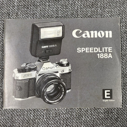 Canon Speedlite 188A film camera Shoe Mount Flash Instruction Manual , 31 pages