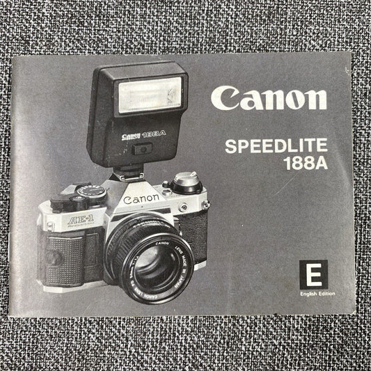 Canon Speedlite 188A film camera Shoe Mount Flash Instruction Manual , 31 pages