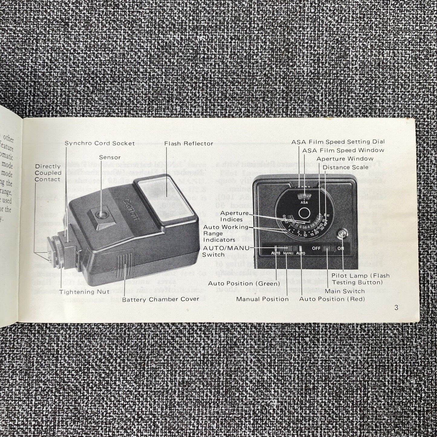 Canon Speedlite 155A Film Camera Shoe Mount Flash Instruction Manual , 23 pages