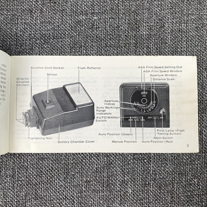 Canon Speedlite 155A Film Camera Shoe Mount Flash Instruction Manual , 23 pages