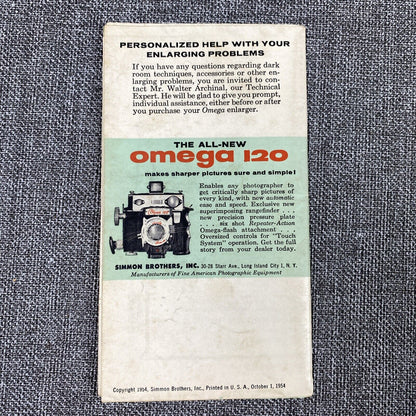 OMEGA D2 4" x 5" Photographic Enlarger Instruction Manual Only , folding booklet