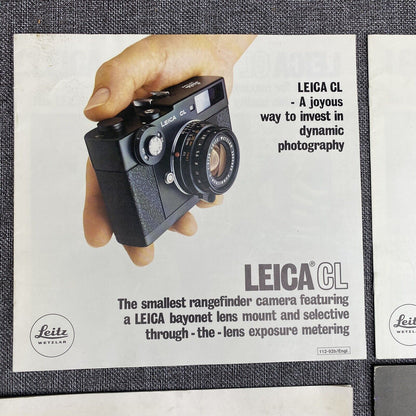 Lot of Leica and Rollei sales brochures Leica CL , Rolleicord , Rolleiflex