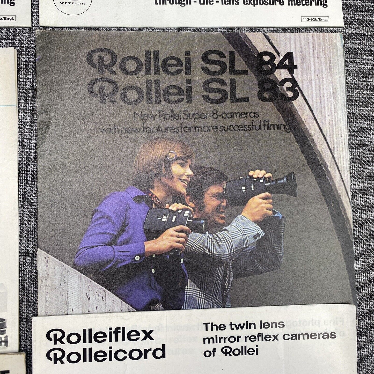 Lot of Leica and Rollei sales brochures Leica CL , Rolleicord , Rolleiflex