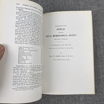 Abbe's Apochromats by Moritz von Rohr , Carl Zeiss Jena , 1886