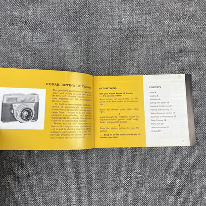 Kodak Retina IIF original film camera instruction manual, 23 pages