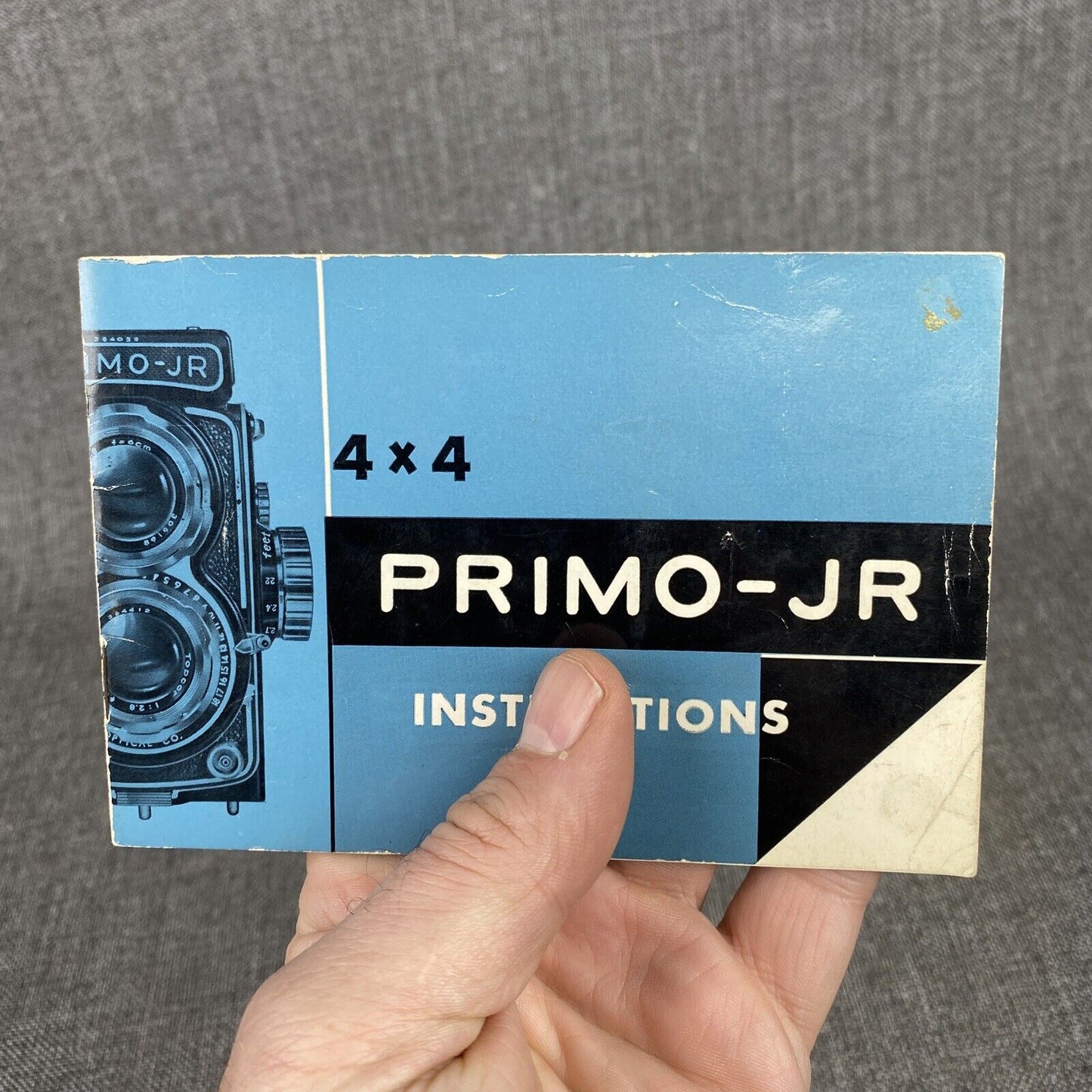 Tokyo Optical 4x4 TLR Primo-JR original film camera instruction manual, 30 pages