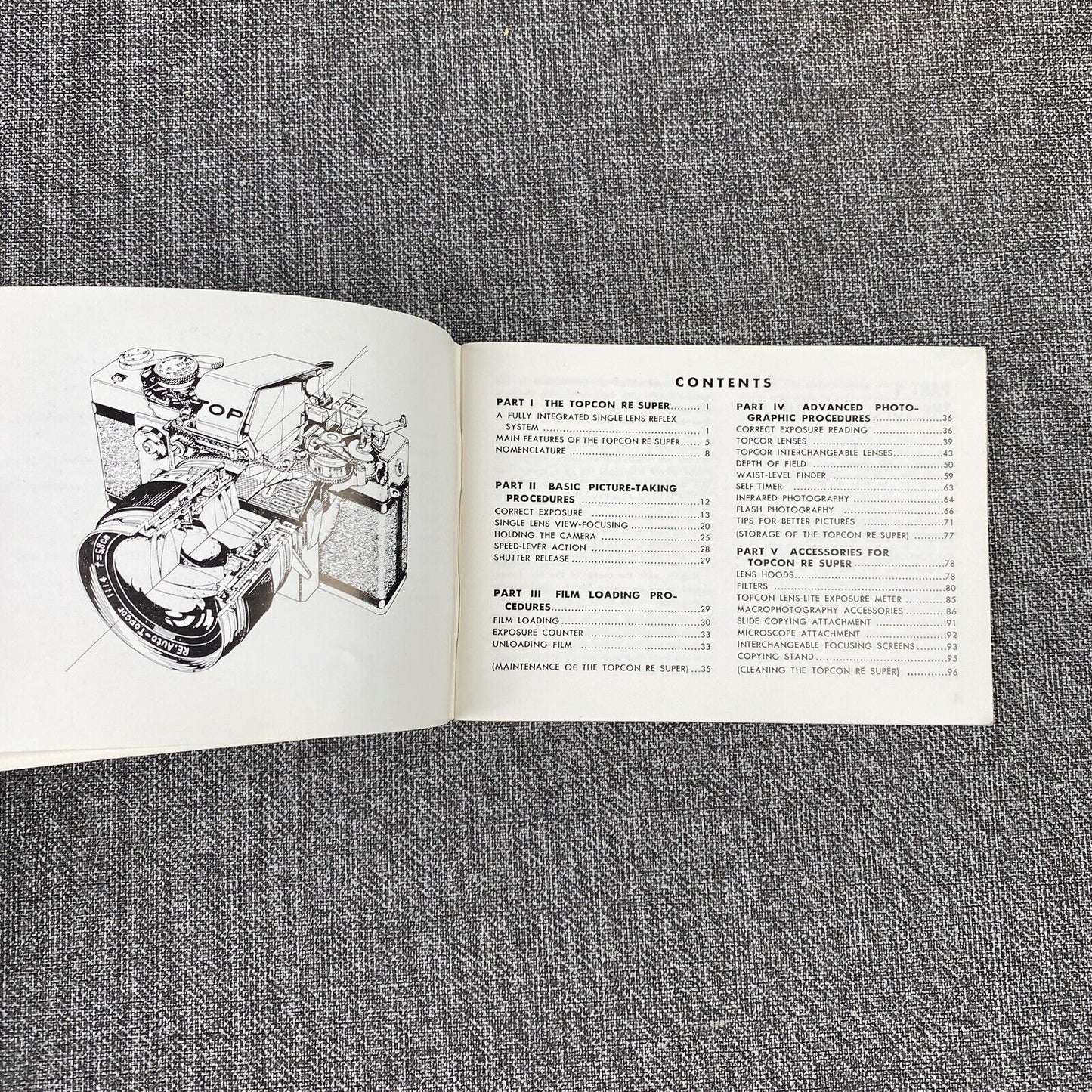 Topcon RE Super Film Camera Manual , 97 pages