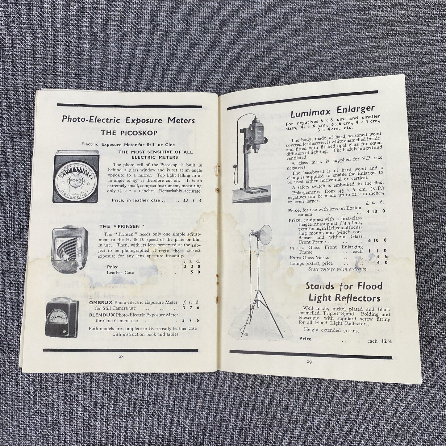 Vintage Garner & Jones LTD. Exakta , Plaubel Cameras  Camera Catalog , 1936