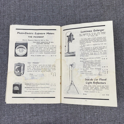 Vintage Garner & Jones LTD. Exakta , Plaubel Cameras  Camera Catalog , 1936