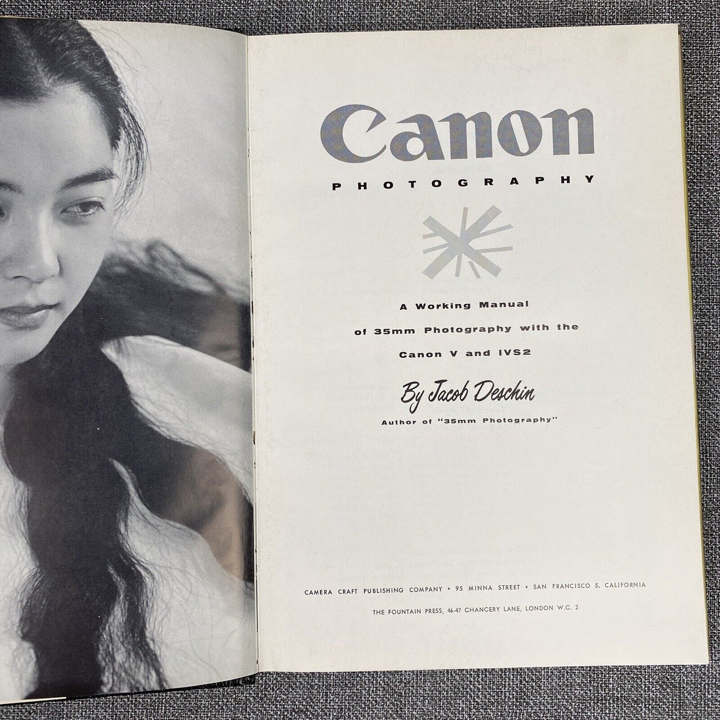 Vintage Canon Photography by J. Deschin , 1st Edition , 1957 , Autographed Copy