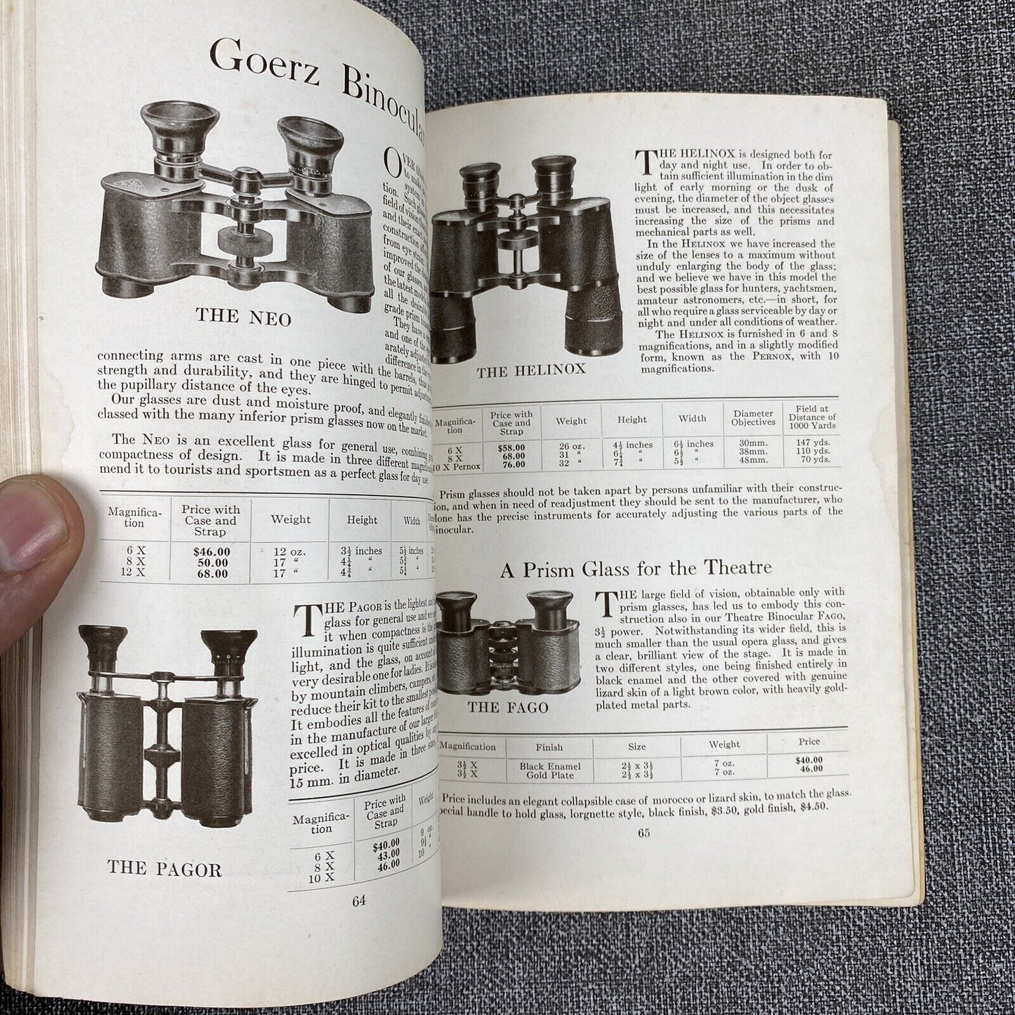 Vintage Goerz Catalog 1913 Photography Lenses , Cameras , Binoculars , 67 pages