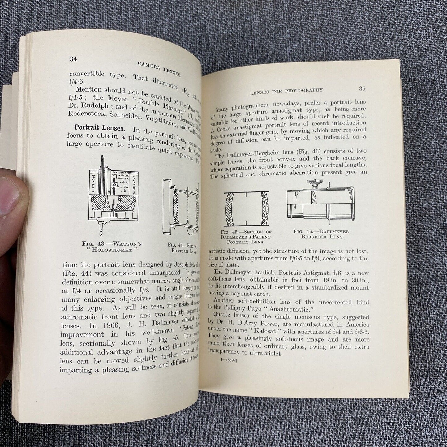 Vintage Camera Lenses with Illustrations and Diagrams by A. Lockett 1931