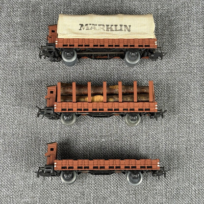 Vintage Marklin HO scale Die-Cast Freight Cars # 321G , 322 , 323